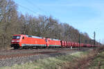 152 091-5 und 152 107-8 mit einen langen Zug am Haken. Tostedt - Dreihausen, 20.03.2026.