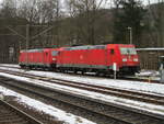 185 299 und 185 351,am 01.Februar 2023,im verschneiten Probstzella.