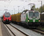 442 846 und 193 814 mit Holzzug(WRB-LNOE)in Rostock-Bramow.10.05.2026
