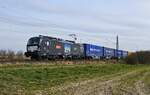 Schweizer Loks tief im Westen: Die an BLS Cargo vermietete 193 713-6 ist am 16.03.2022 bei Boisheim unterwegs in Richtung Niederlande