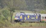 101 101-4 mit Europa-Werbung bei Amstetten am 25.09.2010.