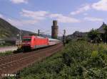 101 010-7 verlsst Oberwesel mit den IC 2024 Stuttgart – Mnster.