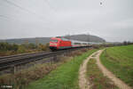 101 084-2 verlässt Treuchtlingen mit dem IC 2082/84 Berchtesgarden/Obersdorf - Hamburg Altona. 01.11.24