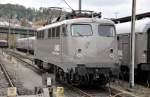 110 457-9 mit dem AEG Präsentationszug in Ulm am 15.10.2010.
