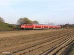 111 049-3 zieht als RB59160 nach Treuchtling bei Fahlenbach.