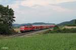 111 178-0 mit dem RE 4258 München - Nürnberg bei Darshofen.