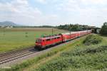 Nachschuss auf 111 194 die den RE 4967 Frankfurt/Main - Mannheim schiebt.