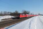 111 185-5 als RE 4854 München - Nürnberg bei Pölling.