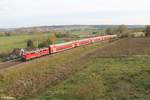 Nachschuss auf 111 224 die ihren RE nach München bei Fahlenbach.