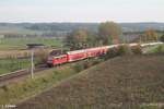 Nachschuss auf 111 224 die ihren RE nach München bei Fahlenbach.