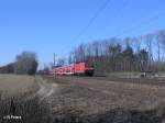 112 188 schiebt RE18176 nach Brandenburg HBF bei Jacobsdorf(Markt).