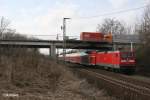 112 101 schiebt den RE1 RE18126 Frankfurt/Oder - Magdeburg bei Frankfurt/Oder Nuhnen.