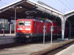 112 108-6 steht mit den RE1 Brandenburg HBf in Frankfurt/oder zur Abfahrt bereit.24.02.07