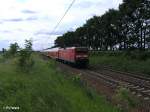 114 012-8 zieht bei Jacobsdorf(Mark) den RE38081 Frankfurt/Oder.