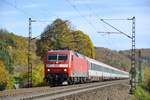 120 108-6 mit �BB EC in Ulm am 19.10.2012.