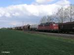 140 790-7 zieht gemischten Gterzug bei Podelwitz. 16.04.11