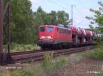 140 440-9 zieht auf den Sdlichen Berliner Aussenring (BAR) ein VW-Autozug.