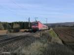 143 265-7 schiebt RB32123 Neumark (Oberpfalz) – Plattling bei Wilmersdorf.