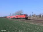 143 074-3 zieht RB26241 Lutherstadt Wittenberg - Leipzig HBf bei Podelwitz.