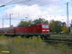 143 812-6 verlsst Eisenhttenstadt mit einen RB 11 Cottbus.