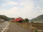 143 953-8 zieht bei Rheindiebach eine RB Mainz HBF.