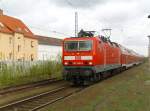 143 306-9 fuhr mit der RB11 Cottbus in Eisenhttenstadt.