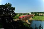 146 222-5  25 Jahre RAB Bahn  überquert mit dem RE50 RE4860 München - Nürnberg die Donau bei Regensburg Mariaort.