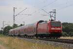 Zwischen Buldern und D�lmen wird am 16 Juli 2026 vom offenbarer Stelle DB Regio 146 112 mit der RE nach Oberhausen fotografiert.