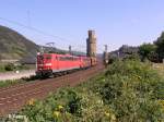 151 006-4 + 014 verlassen Oberwesel mit ein Kohlezug/Erzbomber.