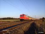 155 016-9 zieht bei Batzhausen ein BMW-autozug.