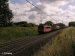 155 029-2 zieht bei Jacobsdorf(Markt) ein Coiltransportzug.