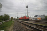 185 001-5 und 152 123-6 mit einem Autotransportzug in Nürnberg Hohe Marter.