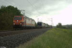 185 077-5  Stahl auf Stahl  zieht mit einem gemischten Güterzug durchs Maintal bei Thüngersheim. 18.05.24