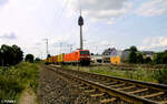 185 044-5 zieht mit einem Containerzug nach regensburg Ost durch Nürnberg Hohe Marter.