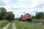 189 057-3 zieht bei Postbauer-Heng ein leeren Containerzug aus 2 achser.