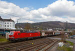 Die 193 355-5 (91 80 6193 355-5 D-DB) der DB Cargo AG fhrt am 14.04.2022 mit einem gemischten Gterzug durch Niederschelden / Niederschelderhtte in Richtung Kln.