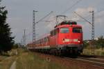 110 401-7 mit einem RE nach Karlsruhe Hbf in Wiesental am 04.08.2010