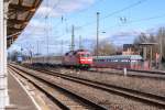 120 501-2 DB Systemtechnik GmbH mit dem Messzug 92019 von Tangerhütte nach Stendal in Stendal.