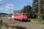 140 678 hat so eben einen Güterzug von Altenhundem nach Welschen Ennest nachgeschoben und befindet sich hier schon wieder auf dem Rückweg in Richtung Altenhundem.