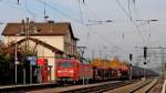 152 060 durchfuhr am 23.10.10 mit einem leeren Autozug Lang Gns