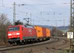 152 113 mit Containerzug am 02.04.12 bei Fulda