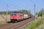 Mit dem 52492 nach Maschen ist die 155 040 in Ros.Seehafen gestartet.Am 19.04.2014 wurde sie in Sildemow geknipst.