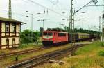 155 099 mit Gterzug in Jatznick (2002)