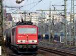 155 015-1 mit Kesselwagenzug am 02.03.10 in Fulda