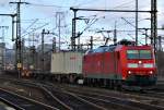 185 157 mit Containerzug am 14.01.12 in Fulda