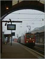 DB 185 026-2 bei dichtem Nebel in Strasbourg.