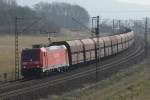 185 272 mit Gterzug am 17.03.12 bei Harrbach