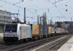 185 674 von TX Logistik mit Gterzug am 03.04.12 in Mnchen Heimeranplatz