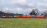 185 270 mit Containerzug am 13.01.13 bei Hermannspiegel