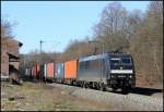 185 563 von boxxpress mit DGS 69067 Weddewarder Tief - Nrnberg Hafen am 02.03.13 in Vollmerz